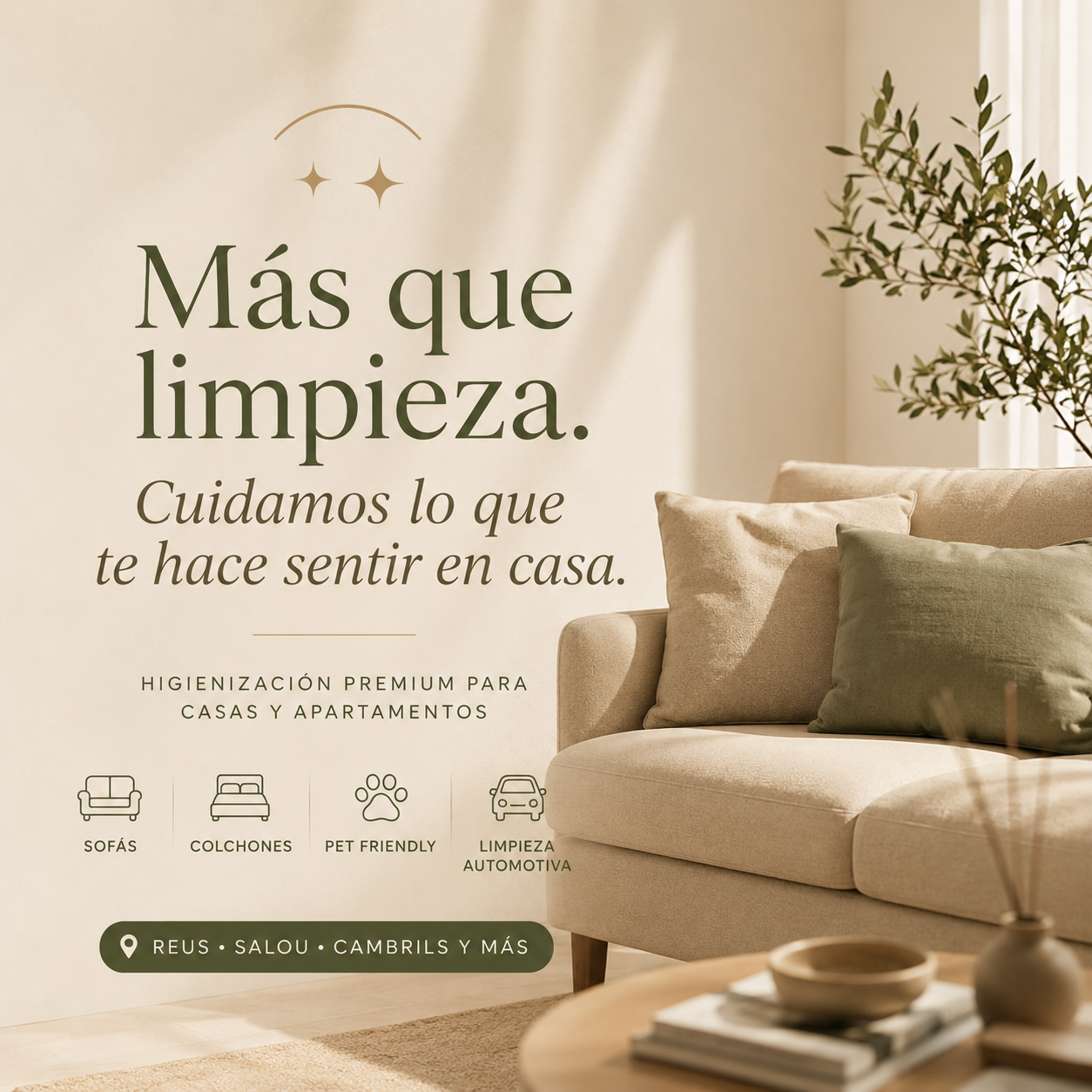 Sala de estar limpa e aconchegante